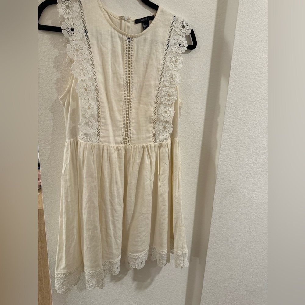 Linen lined crochet dress